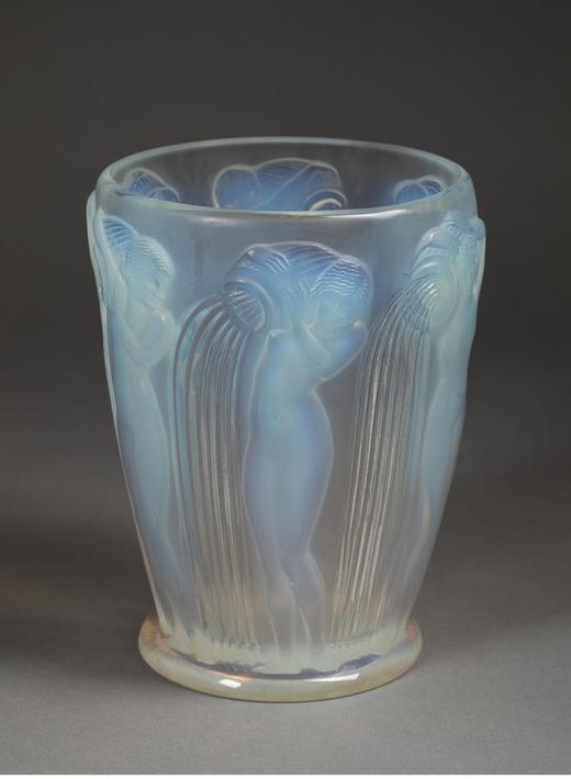 独角鹿西洋古董 1926年法国水晶工坊莱俪LALIQUE设计出品「Danaides 达那伊得斯」主题欧泊水晶花瓶 商品图0