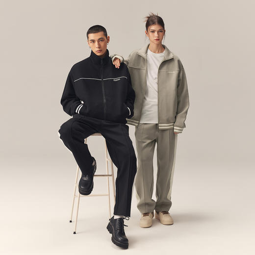 CHINISM赤尘 撞色刺绣立领开衫运动夹克男秋季美式休闲男士外套 商品图0