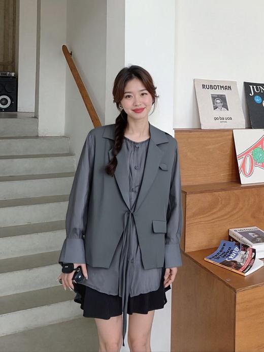 【秋新品）古泥品牌7039 天丝假两件衬衫外套-喜出 商品图3