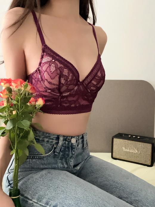 W&olfo*d沃家玫瑰蕾丝文胸套装 商品图5