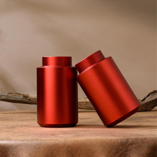 茶韵皮盒【两合金罐+杯 红色】130元一套/一箱10套 商品图4