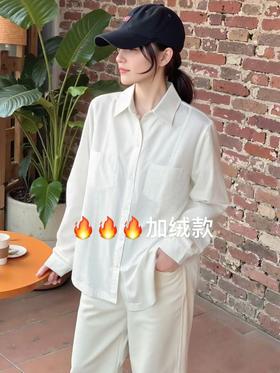 【秋新品】古泥品牌5872 100%棉加绒秋冬长袖衬衫-喜出