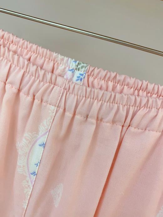 松植屋夏季女款【淑瑶】圆领短袖长裤套装全棉100%纯棉双层纱睡衣家居服 商品图5