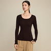 「自」全新升级【铂金会员266/天猫359/差价93】(92131)洛诗琳无缝扬子纱方领针织衫2025秋季修身显瘦百搭打底上衣 商品缩略图3
