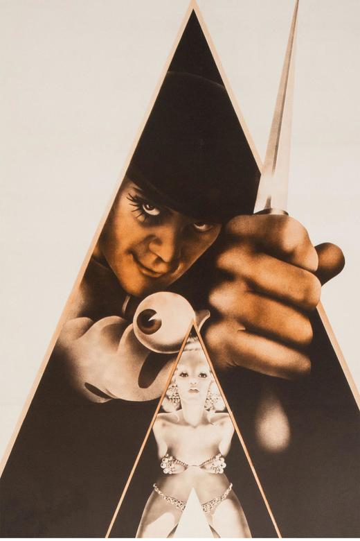 独角鹿西洋古董 1972年法国出品Philip Castle设计Stanley Kubrick执导英美联合制作电影《发条橙》收藏级原版海报 商品图4