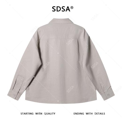 SDSA男士秋冬新款痞帅男装简约纯色单排扣长袖衬衫宽松韩版衬衣 商品图4