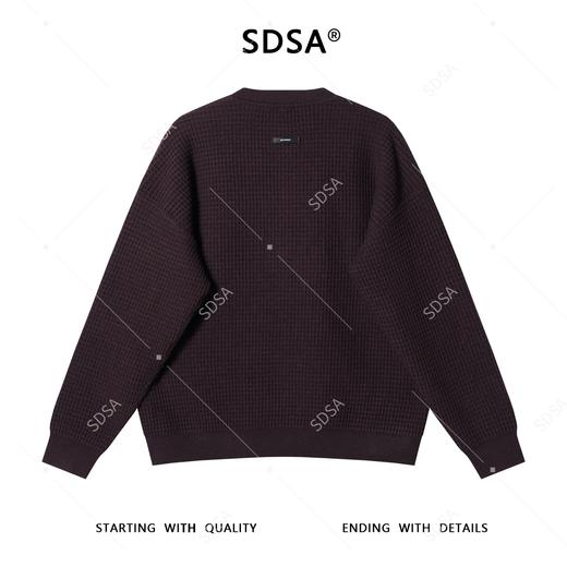 2001SDSA男士秋冬新款痞帅男装复古纯色格子半纽扣针织衫百搭宽松毛衣 商品图5