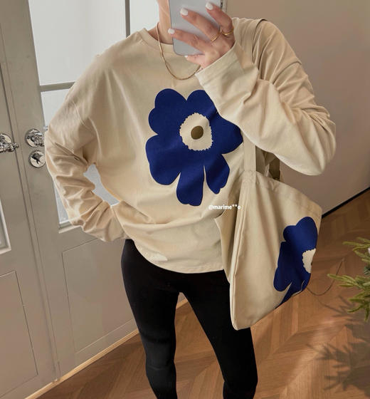 彩色花朵长袖T恤 商品图3