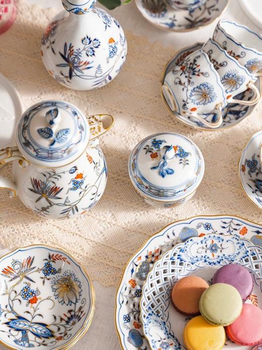 【已售】独角鹿西洋古董 20世纪德国著名瓷窑出品赤金洋葱系列六人下午茶瓷器套件 商品图1