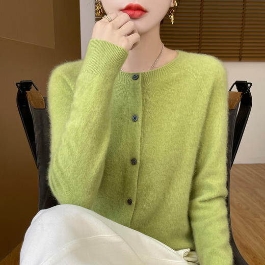 初秋爆款【衣本素 100%美利奴无缝羊毛开衫】100%羊毛面料 圆领针织开衫外套 短款毛衣外搭 商品图2