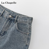 会员福利【高棉/柔垂】拉夏贝尔/La Chapelle一粒扣破洞牛仔裤女通勤高腰时尚休闲百搭直筒裤秋季新款 商品缩略图4