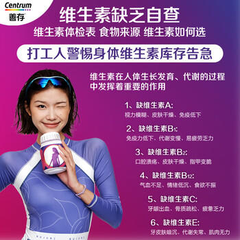 善存女士复合维生素 B族多种VCED烟酰胺叶酸铁钙镁锌B12 80粒*2瓶 商品图0