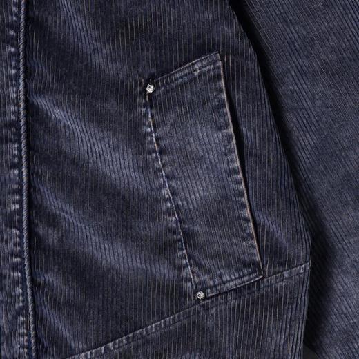 J59201SDSA男士秋冬新款痞帅男装做旧竖纹立领拉链夹克百搭时尚休闲外套 商品图3