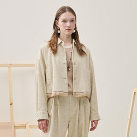 谜底短外套长袖2025年冬季新品复古灯芯绒斑驳感拼接女254MW1624