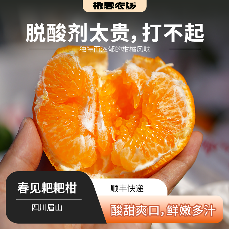 极客耙耙柑丨真正不打脱酸剂的耙耙柑，晚下树一个多月，果皮易剥，肉嫩化渣，酸甜多汁，果味浓郁，⭐️顺丰快递