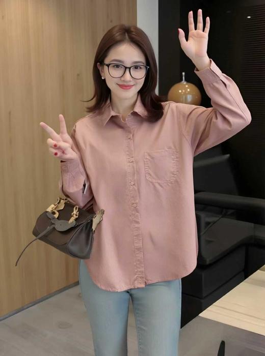 冰点价！仅限11.11！退货勿拍【秋新品】古泥品牌5912 100%棉粉色休闲长袖衬衫-喜出 商品图1