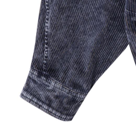 J59201SDSA男士秋冬新款痞帅男装做旧竖纹立领拉链夹克百搭时尚休闲外套 商品图4