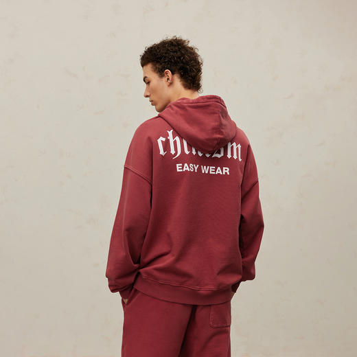 【水洗系列】CHINISM潮流男装 重磅500G连帽卫衣男美式运动帽衫 商品图2