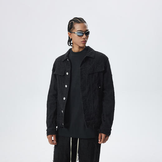 CHINISM赤尘 合体版破坏感牛仔夹克秋季新款美式复古潮流外套 商品图2