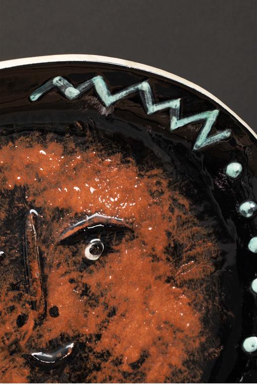 【已售】独角鹿西洋古董 西班牙艺术巨匠与法国Madoura工坊合作出品限量装饰陶盘「Visage dans un ovale 椭圆形的脸」 商品图2