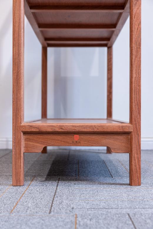 红桥红  家具严选  缅甸花梨(大果紫檀）  【174 三层壸门式圈口栏杆架格】 商品图8