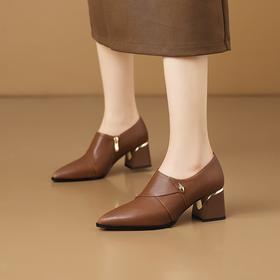 【预售5天】头层牛皮尖头时尚百搭，软面软底春秋季真皮鞋子HY&H3738