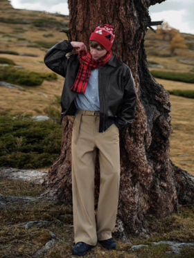 Evistub/E-4DCK969/棉混纺拆卸腰弯刀休闲裤