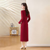 HR ZRX5658气质时尚潮流法式纯色连衣裙 商品缩略图2