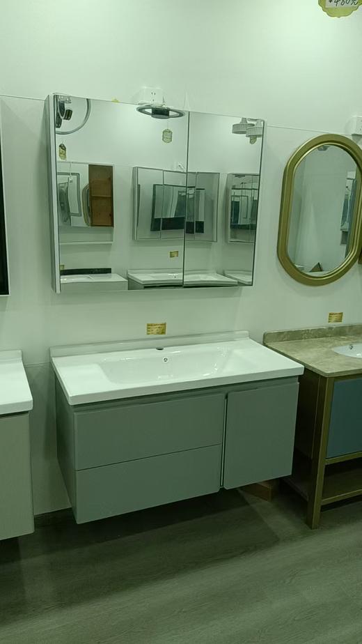 YX浴室柜 橡木 x691-90 三包装 配陶瓷盆 商品图0