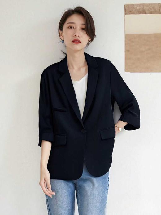 11.11直降到底！！【秋新品】古泥7183垂感七分袖褶皱西装外套-喜出 商品图3