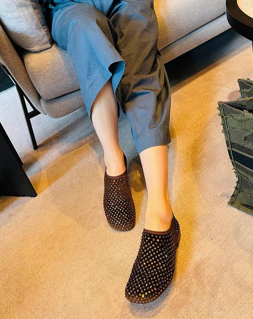 Westory2025年秋季方头低跟弹力绒面烫钻单鞋休闲深口单鞋W25CM76611 商品图4