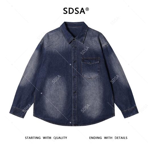 C53030SDSA男士秋冬新款痞帅男装休闲牛仔衬衫时尚宽松翻领长袖渐变外套 商品图1