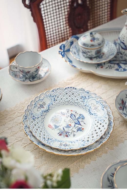 独角鹿西洋古董 德国著名瓷窑梅森Meissen出品赤金洋葱系列六人下午茶瓷器套件 商品图5