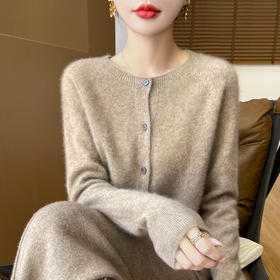 初秋爆款【衣本素 100%美利奴无缝羊毛开衫】100%羊毛面料 圆领针织开衫外套 短款毛衣外搭