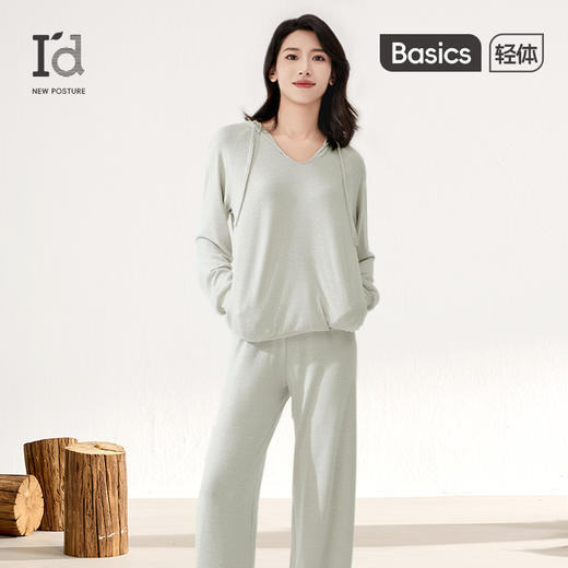 I‘d爱帝云感超柔花纱连帽休闲女士长袖居家套装 商品图0