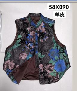 58X090国风羊皮印花马甲 商品图1