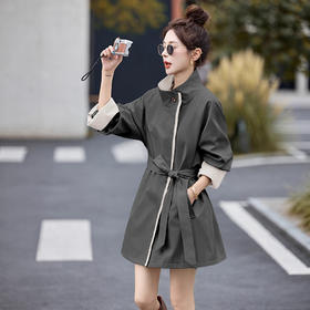 立领风衣外套，休闲洋气收腰显瘦外套HR-MUZL8078