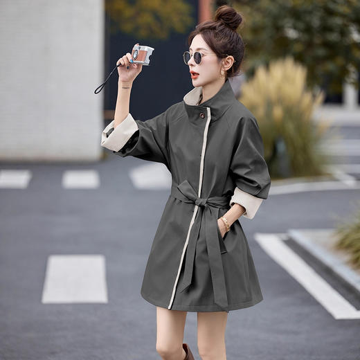 立领风衣外套，休闲洋气收腰显瘦外套HR-MUZL8078 商品图0