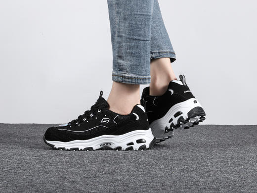斯凯奇D'LITES系列  女士黑白熊猫鞋 时尚绑带运动鞋 商品图4