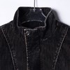 J59201SDSA男士秋冬新款痞帅男装做旧竖纹立领拉链夹克百搭时尚休闲外套 商品缩略图2