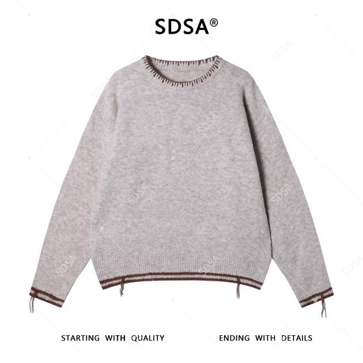 72582SDSA男士秋冬新款痞帅男装时尚撞色缝线圆领针织衫毛衣休闲百搭 商品图1