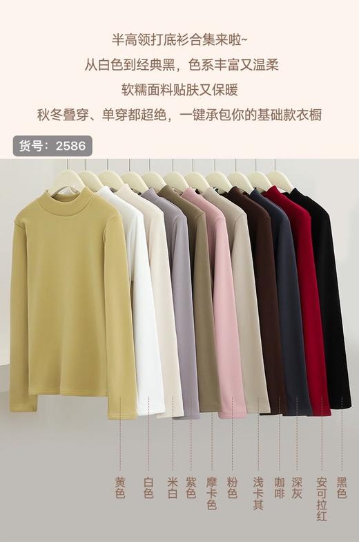 女士秋冬加厚樱花一体绒保暖上衣百搭打底衫2586 商品图0