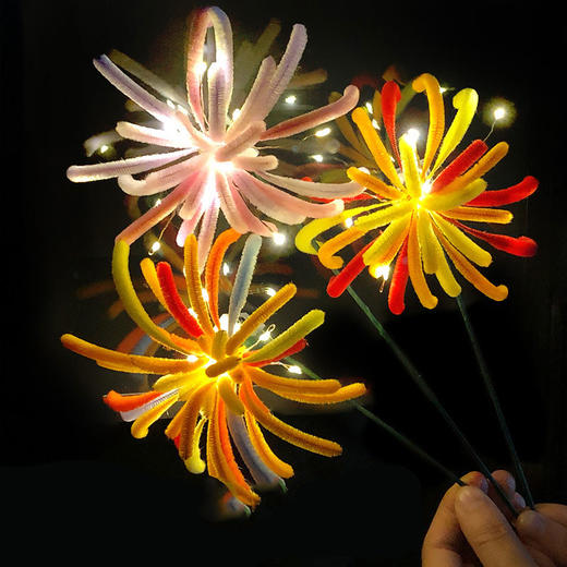 【DIY扭扭棒烟花灯】手工材料包发光节日亲子活动装饰礼物 商品图0