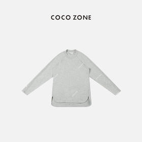 刘一一&COCOZONE圆领擦肩袖圆摆设计前短后长简约打底衫23C19491