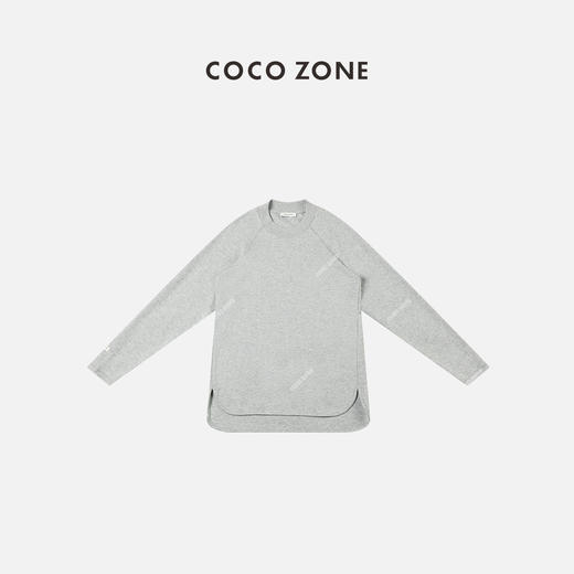 刘一一&COCOZONE圆领擦肩袖圆摆设计前短后长简约打底衫23C19491 商品图0