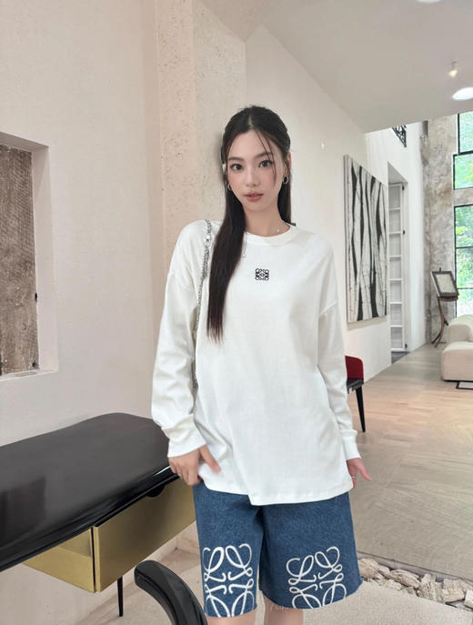 男女同款新款秋冬老罗圆领螺纹直筒打底T卫衣 商品图5