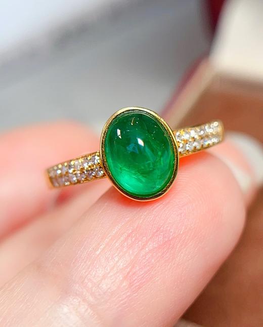 1.1ct蛋面祖母绿戒指 商品图0