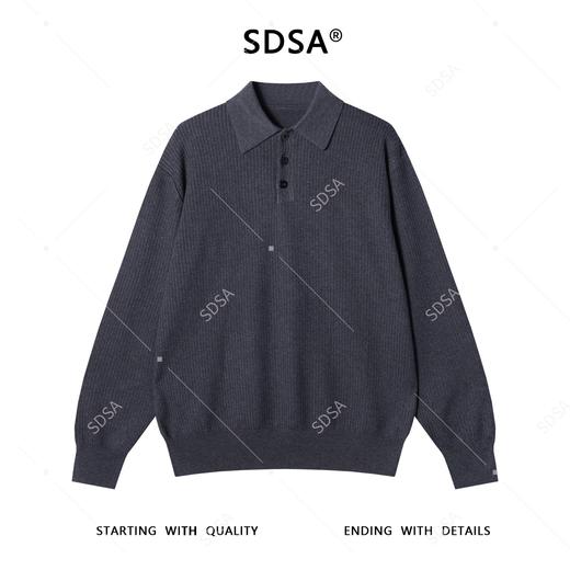 M055SDSA男士秋冬新款痞帅男装潮牌纯色polo翻领针织衫休闲百搭毛衣 商品图1