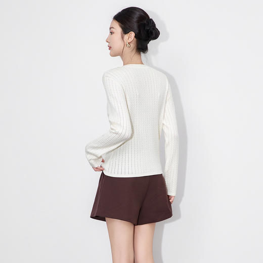 「高货wl」全新升级【铂金会员220/天猫299/差价79】(73347)洛诗琳新款立体麻花针织衫2025秋季百搭遮肉显瘦钉珠上衣 商品图3