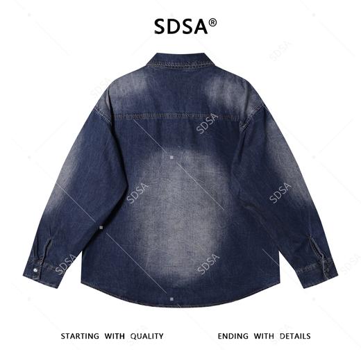 C53030SDSA男士秋冬新款痞帅男装休闲牛仔衬衫时尚宽松翻领长袖渐变外套 商品图5